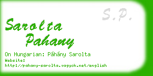 sarolta pahany business card