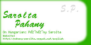 sarolta pahany business card